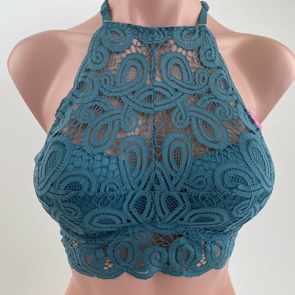 Victoria's Secret PINK Padded High Neck Underwire Halter Push-Up Bra Size S - Picture 1 of 10